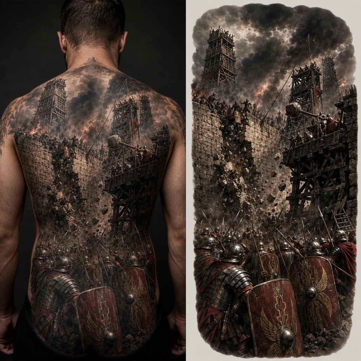 THE ROMAN SIEGE MACHINES from the Dacian Roman War — EUR 50 tattoo collection